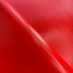 Ткань ПВХ 600 гр/м2 плотная, Красный (Ширина 150см), на отрез  в Воронеже